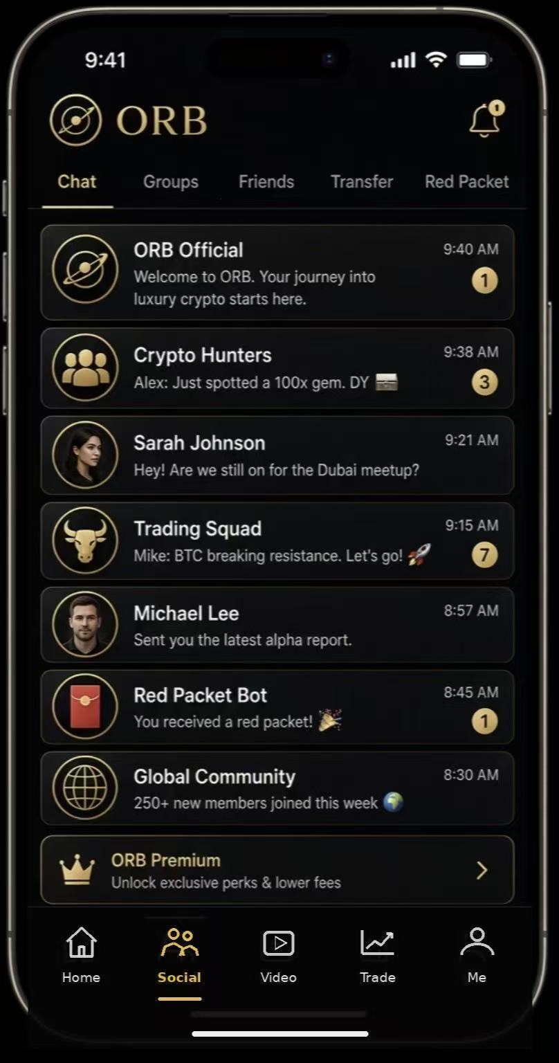 ORB social messaging interface